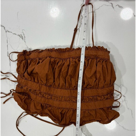 Free People Crop Top Womens Size Small Gabby Tube Top Brown Boho Tank - Picture 5 of 6
